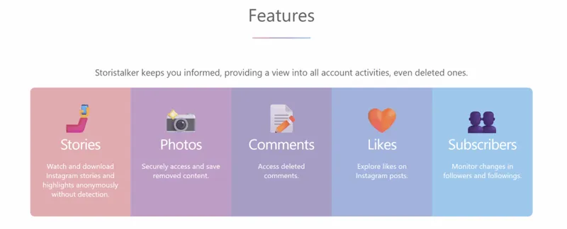 Features of Insta Storistalker Features of Insta Storistalker