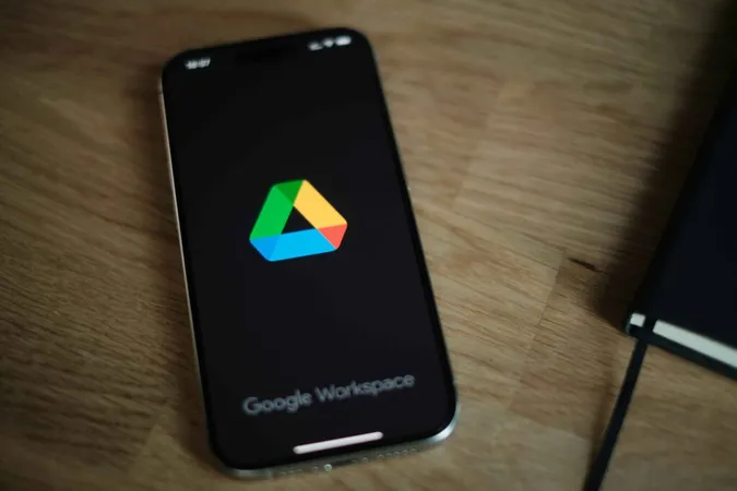 Google Drive logo on phone