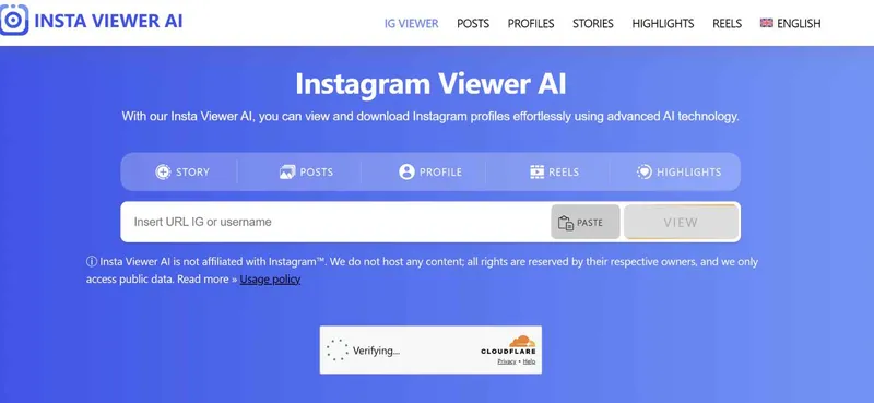 Screenshot showing human verification prompt on Insta Viewer AI website Screenshot showing human verification prompt on Insta Viewer AI website