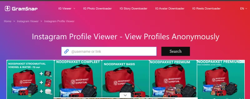 The GramSnap main page displaying multiple ads The GramSnap main page displaying multiple ads