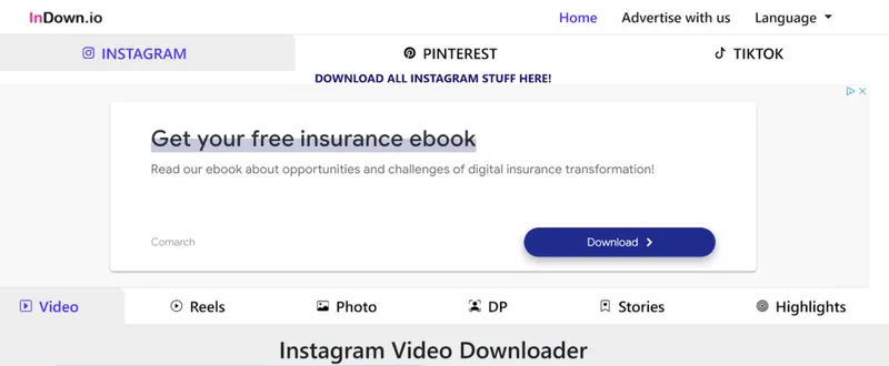 Main page InDown Main page InDown