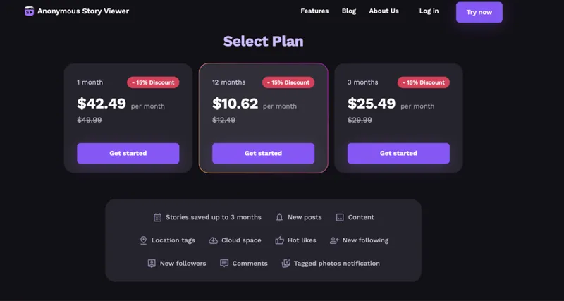  Anonymous Story Viewer price plans